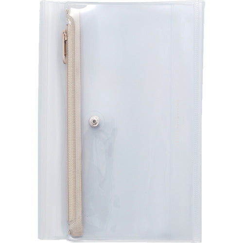 Daigo Isshoni. Notebook cover with pen case PVC B6 R clear beige N1934 1 book
