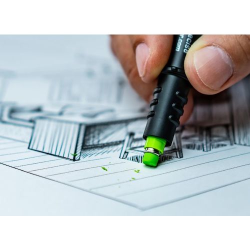 Pikamarker Replacement Eraser for Architectural Mechanical Pencil "Fine Dry" 5-Pack 55802 1 PK