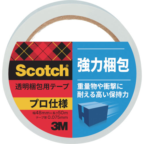 3M スコッチ 透明梱包用テープ 強力梱包 48mm x 50m 3850AS 1 巻