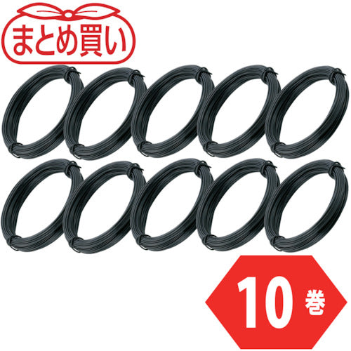 TRUSCCO 정리 구입 컬러 철사 소권 타입 블랙 20번 선경 0.9mm×15m 10개 TCWS-09BK-10P 1조