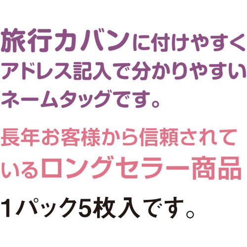 Kyoei Plastic Name Tags, Pack of 5, Green, C-80-5-G, 1 bag