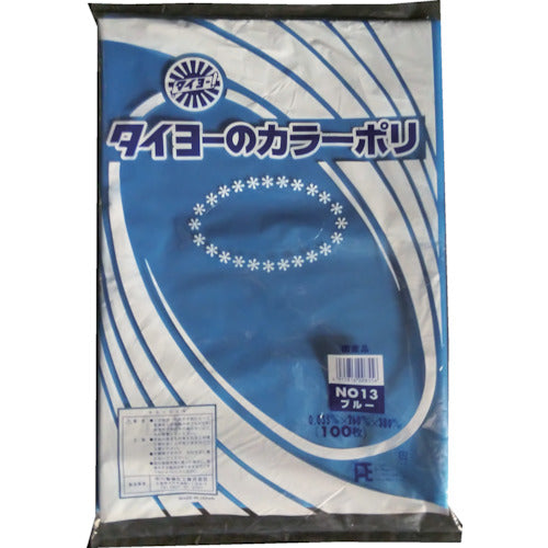 タイヨー カラーポリ袋035(ブルー) No.13 (100枚入り) S222941 1 袋