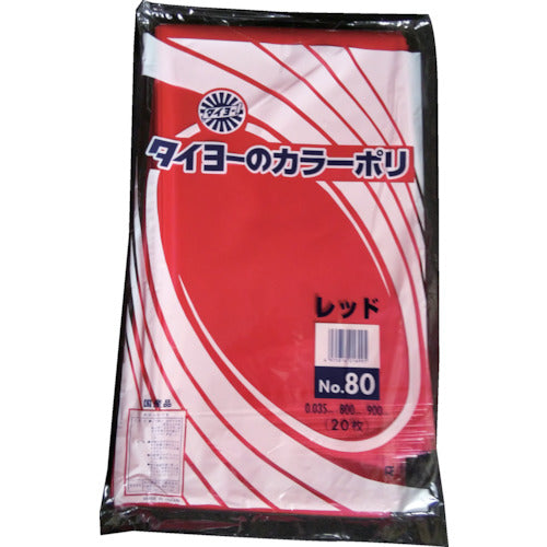 타이요 대형 컬러 폴리백 035(레드) No. 80 (20장들이) S227234 1봉지