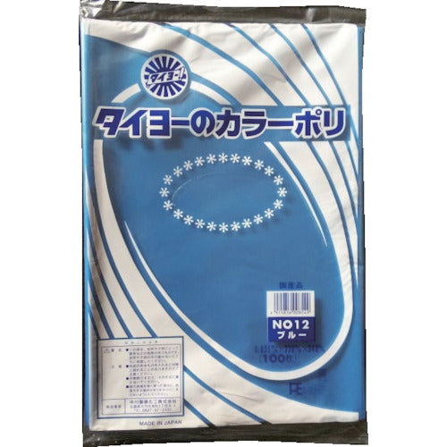 タイヨー カラーポリ袋035(ブルー) No.12 (100枚入り) S222939 1 袋