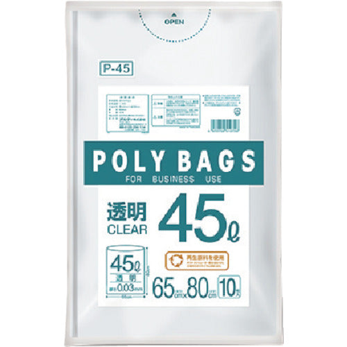 올디 폴리 가방 쓰레기 봉투 45L 0.03mm 투명 10P P-45 1 권