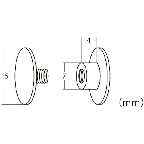 TRUSCO エコねじ マプカ使用・紙素材ねじ 間隔4mm (50組入)頭15mm 穴径7mm MAPKANE-4 1 袋