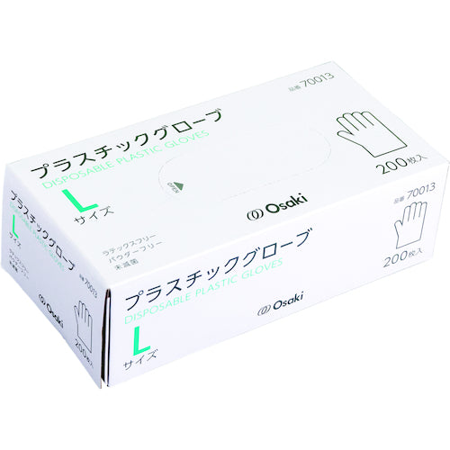 Osaki Medical Plastic Gloves Large Transparent 200 pieces 70013 1 box
