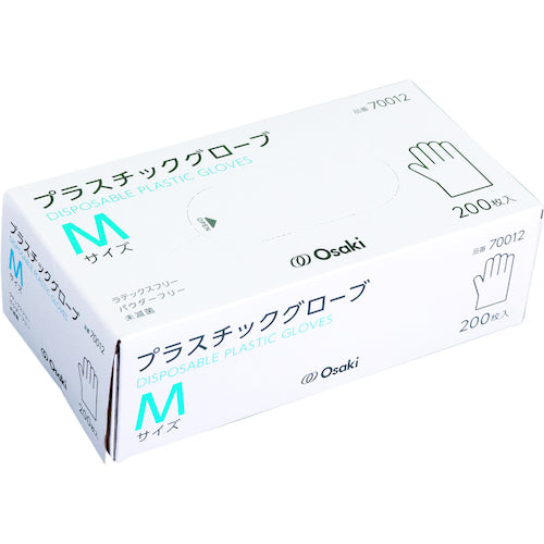 Osaki Medical Plastic Gloves M Transparent 200 pieces 70012 1 box