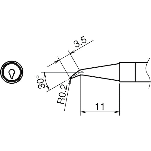 Hakko iron tip 0.2J type T39-J02 1 piece