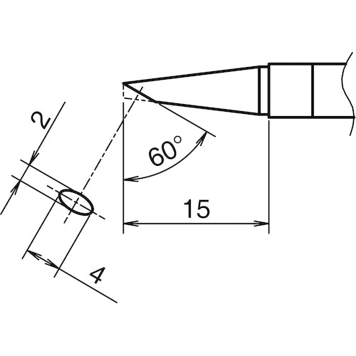白光 こて先 BC型 横2mm 縦4mm T39-BC2040 1 個