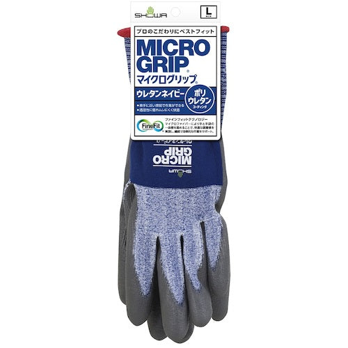 SHOWA ウレタン背抜き手袋 NO264 マイクログリップ ウレタンネイビー Lサイズ NO264-L 1 双
