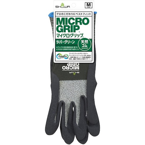 SHOWA Natural Rubber Backless Gloves No. 344 Micro Grip Rubber Green Medium Size No. 344-M 1 Pair