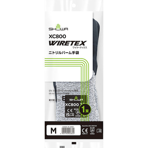 SHOWA 耐切創手袋 XC800 ワイヤーテックスニトリルパーム手袋 Mサイズ XC800-M 1 双