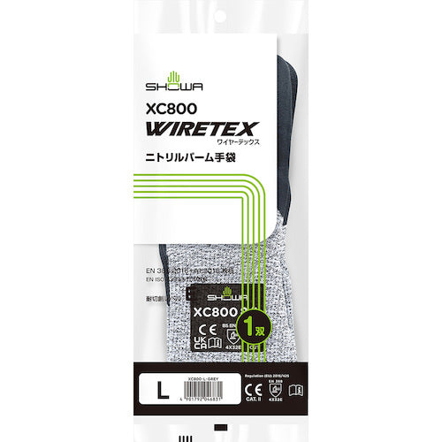 SHOWA 耐切創手袋 XC800 ワイヤーテックスニトリルパーム手袋 Lサイズ XC800-L 1 双