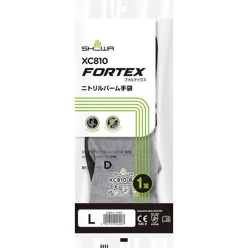 SHOWA 耐切創手袋 XC810 フォルテックスニトリルパーム手袋 Lサイズ XC810-L 1 双