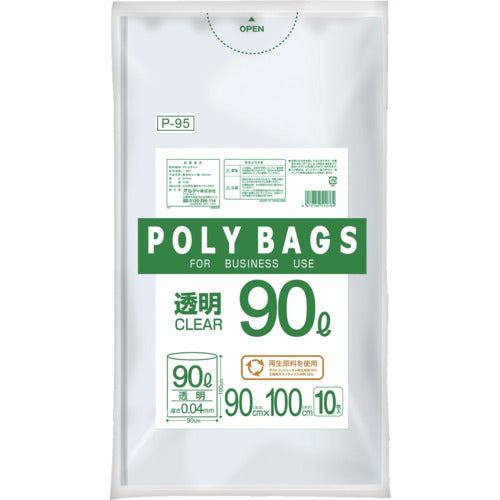 올디 폴리 가방 쓰레기 봉투 90L 0.04mm 투명 10P P-95 1 권