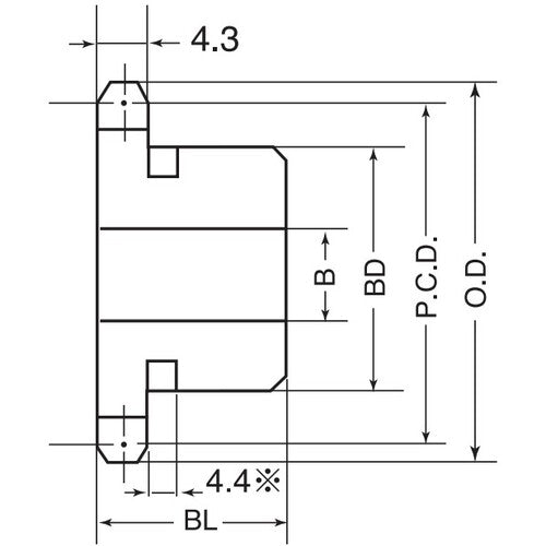 三興製作所 標準新B型下孔品スプロケット M35型 M35B17 1 個