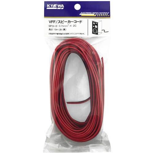 KYOWA 스피커 코드 VFF 0.75SQ 10M 레드/블랙 VFF 0.75SQ 10M RD/BK 1권