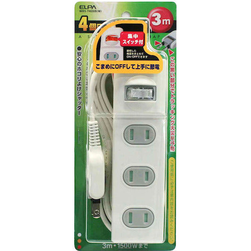 ELPA 1SW Door Tap 4P3M WBS-T4030B(W) 1 bag