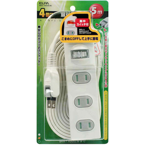 ELPA 1SW 도어 부착 탭 4P5M WBS-T4050B(W) 1봉