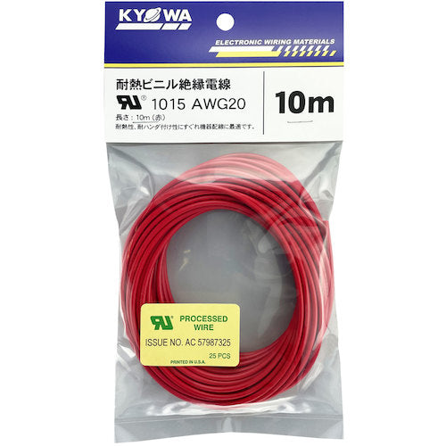KYOWA UL heat-resistant vinyl insulated wire UL1015 AWG20 10M red UL1015 AWG20 10M RD 1 roll