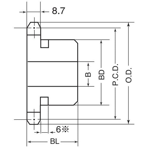 Sanko Manufacturing Standard New B-type Pre-drilled Sprocket M50 Type M50B12 1 pc