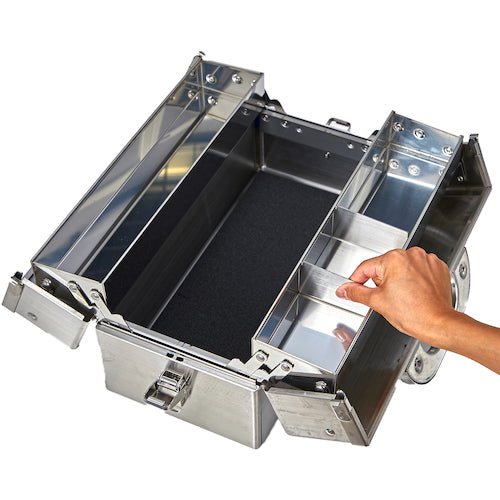 TRUSCO 스테인레스 스틸 오픈 툴박스 2단식 370x185x215mm SU3D-370 1개