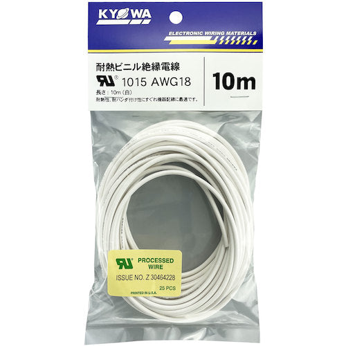 KYOWA UL heat-resistant vinyl insulated wire UL1015 AWG18 10M white UL1015 AWG18 10M WH 1 roll