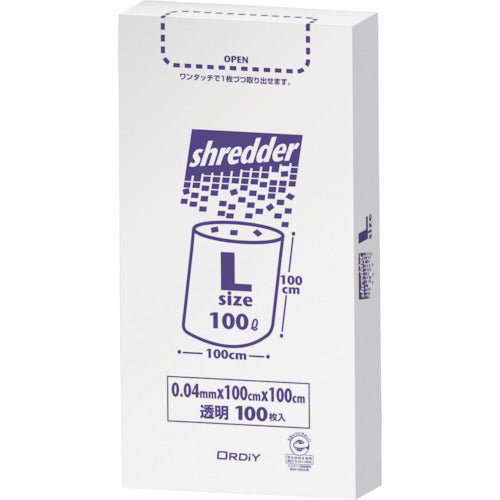 オルディ ポリバッグシュレッダー用ゴミ袋BOX L 0.04mm 透明 100P PBS-NL 1 冊