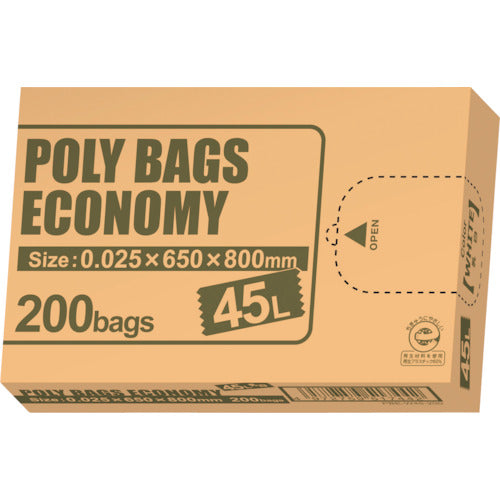 올디 폴리 가방 이코노미 BOX 쓰레기 봉투 45L 0.025mm 유백 200P PBE-W45-200 1 권