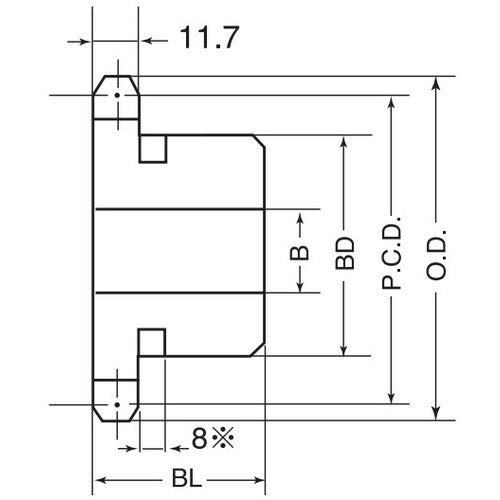 三興製作所 標準新B型下孔品スプロケット M60型 M60B25 1 個