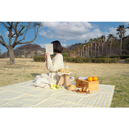 Hagiwara HABRIC Comfy Sheet, Dull Color, Old Yellow, Gingham Check, 1.8m x 2.7m, COMFOY1827, 1 sheet