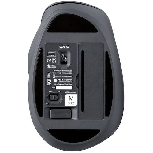 ELECOM Mouse EX-G Right Hand Only M Size Wireless 2.4GHz 5 Buttons Antibacterial Quiet Design Black M-XGM30DBSKBK 1 pc