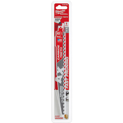 Milwaukee AX Pruning Carbide Reciprocating Saw Blade 3 TPI 229 mm (1 piece) 48-00-5232 1 piece