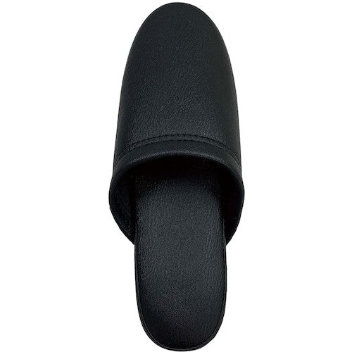 Omikenshi Antibacterial Leather-like Slippers, Front Closure, Black (Personalization Available), 36013, 1 Pair