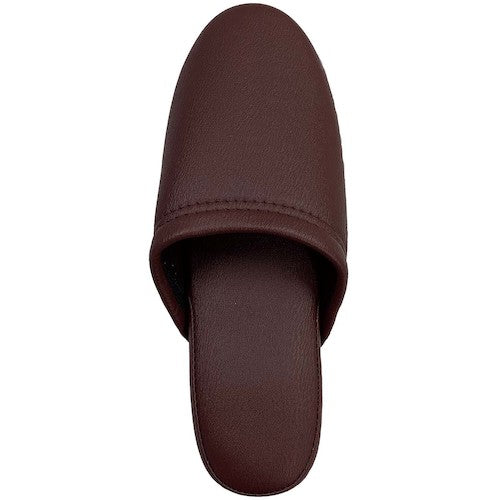 オーミケンシ 抗菌レザー調スリッパ 前閉じ ダークワイン(名入れ可能) 36012 1 足