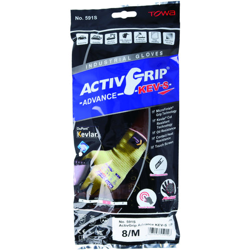 トワロン 耐切創手袋 アクティブグリップアドバンスKEV−S 8/M 591S-8M 1 双