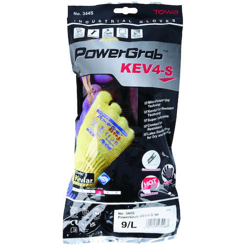 Towaron Cut-Resistant Gloves Power Glove KEV4-S 9/L 344S-9L 1 pair