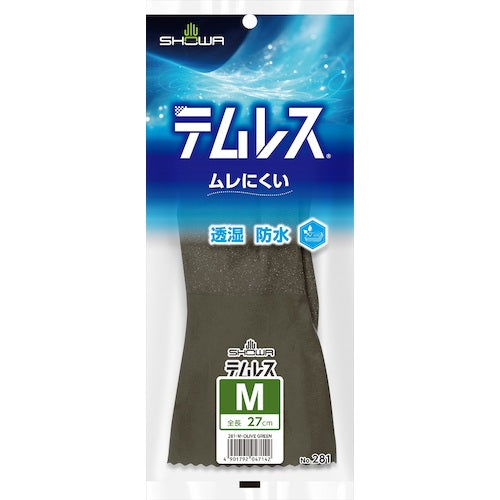 SHOWA 폴리 우레탄 장갑 NO281 템레스 올리브 그린 M 사이즈 NO281-M-OG 1 쌍