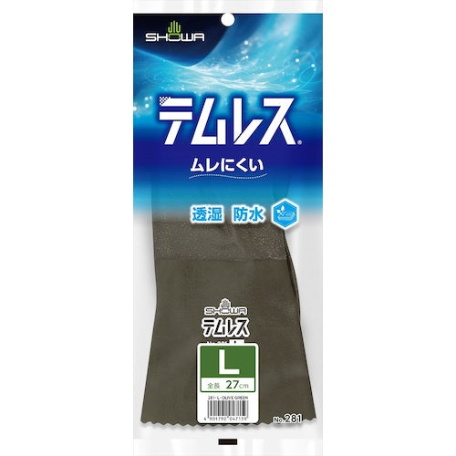 SHOWA 폴리 우레탄 장갑 NO281 템레스 올리브 그린 L 사이즈 NO281-L-OG 1 쌍