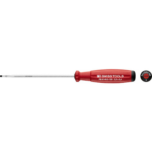 PB Swiss Tools SwissGrip Flathead Screwdriver Total Length 185 Suitable Screw M1.6 8140-0-100 1 Piece