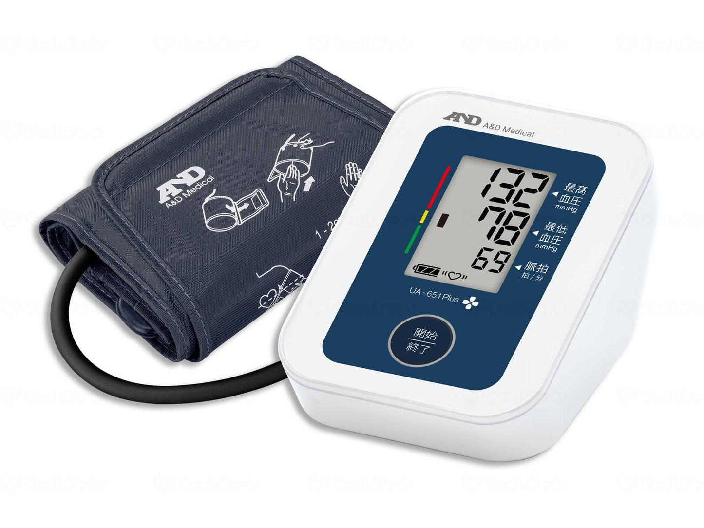 A&D Upper Arm Blood Pressure Monitor UA-651Plus White