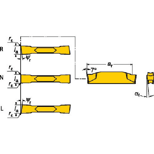 サンドビック コロカット1・2 突切り加工用チップ(320) 2135 L123G2-0300-0502-CM 10 個