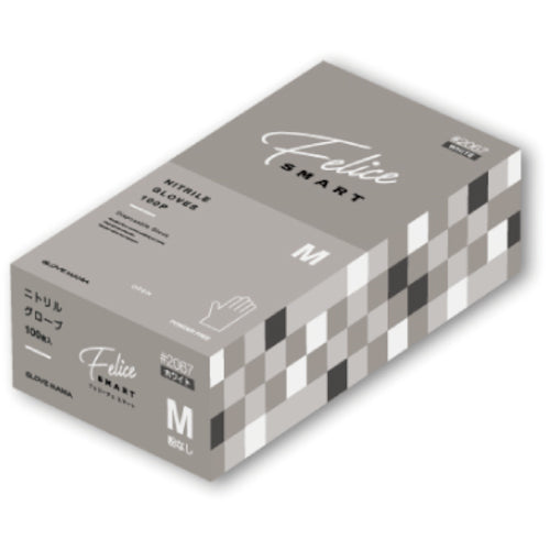 Kawanishi Nitrile Gloves Felice Powder-Free (100 pieces) Medium Size White 2067W-M 30 Boxes
