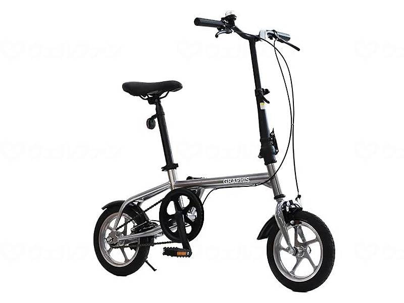 GRAPHISノーパンクタイヤ折り畳み災害対策 自転車 シルバー