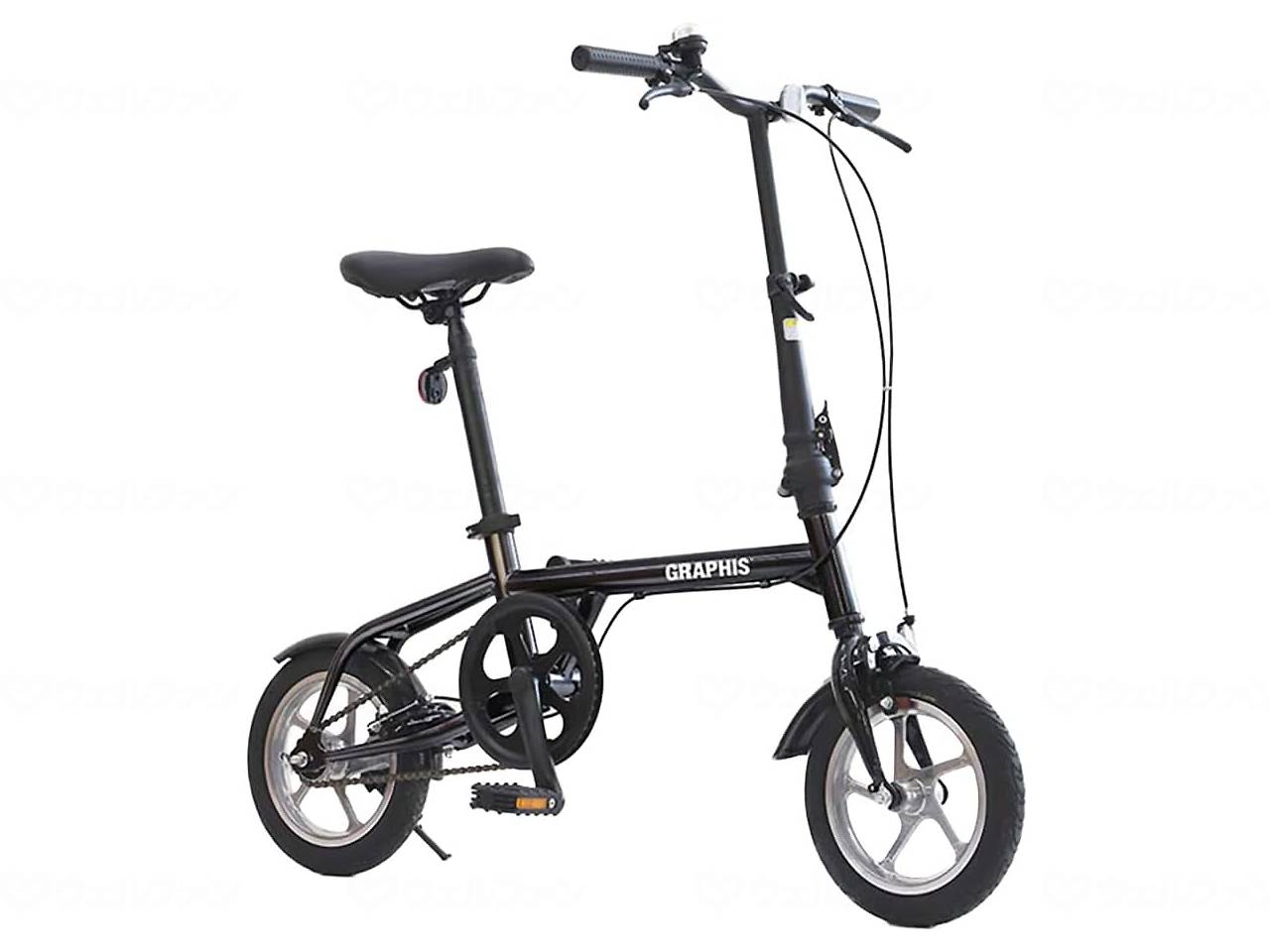 GRAPHISノーパンクタイヤ折り畳み災害対策 自転車 ブラック