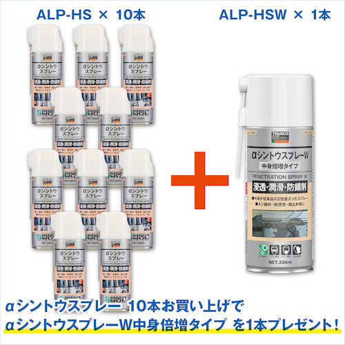 TRUSCO α 신토우 스프레이 420ML 10개 + 내용 배증 타입(ALP-HSW) 1개 서비스 ALP-HS-10PLUS1SET 1 S