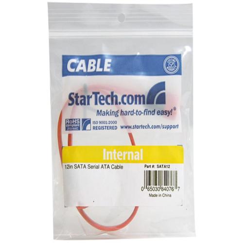StarTech SATA Cable / 30cm / SATA 3.0 / Red / Serial ATA HDD Hard Disk Drive SATA12 1 Pack