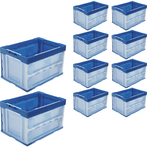 TRUSCO 【まとめ買い】オリコン α折りたたみコンテナ 50L ハーフカラー 10個 CR-S50N-BT-10P 1 S