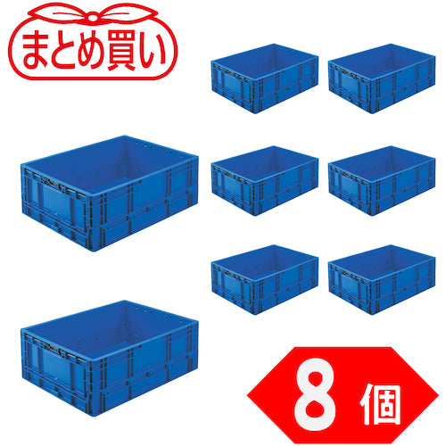 TRUSCO 【まとめ買い】オリコン TPO型 折りたたみコンテナ TP規格 62L ダークブルー 8個 TPO-462.5-DB-8P 1 S